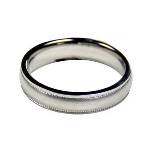 Inox Men's Polished Stainless Steel Beaded Ring